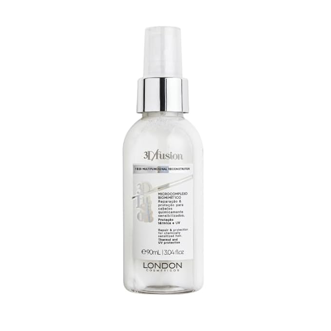 London Cosmetics Fiber Multi-Functional Reconstructor Leave-In Spray – Keratin + Amino Acid Repair Treatment for Damaged, Chemically Treated or Brittle Hair – Heat Protection up to 450°F (90ml)