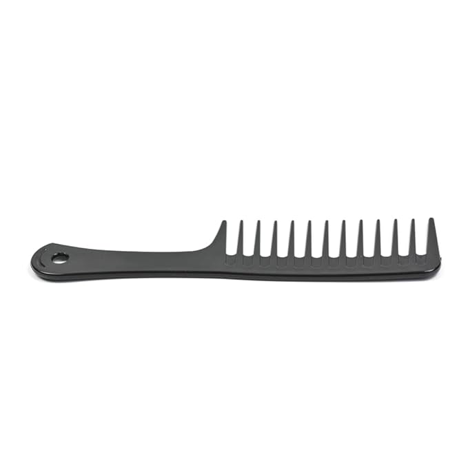 4 Pcs Wide Tooth Combs for Disentangling and Styling Long, Curly Hair (Black)
