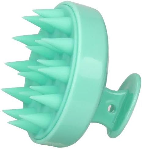 Silicone Scalp Massager for Hair Growth – Shampoo Brush for Shower, Dandruff & Dry Scalp Relief – Soft Silicone Hair Scrubber Green