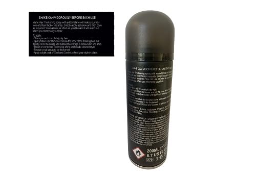 Hair Thickening Fiber Spray by Mane (200 ml, Black)