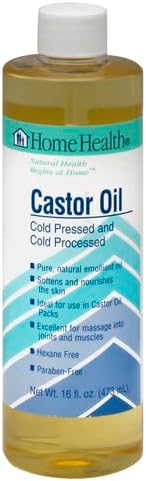 Home Health Original Castor Oil, Promotes Healthy Hair And Skin, Natural Skin Moisturizer - Pure, Cold Pressed, Non-GMO, Hexane-Free, Solvent-Free, Paraben-Free, Vegan - 16 fl oz