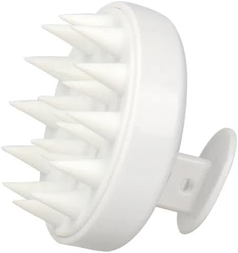 Silicone Scalp Massager for Hair Growth – Shampoo Brush for Shower, Dandruff & Dry Scalp Relief – Soft Silicone Hair Scrubber White