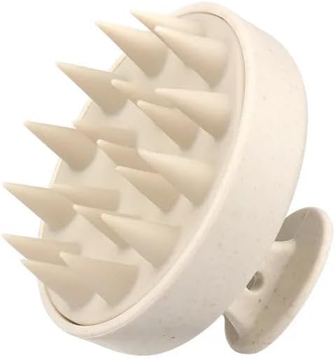 Silicone Scalp Massager for Hair Growth – Shampoo Brush for Shower, Dandruff & Dry Scalp Relief – Soft Silicone Hair Scrubber Beige