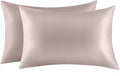100% Mulberry Silk Pillowcases Set of 2 for Hair and Skin and Super Soft and Breathable King Size Nature Silk Pillowcases (King, Apricot Gray)