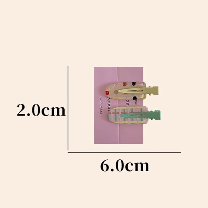 2 Pcs Cute fruit hair clip for Women Girls thick,thin hair.No Bend No Crease Hair Clips for styling sectioning hair barretters fine (Bobo sugar)