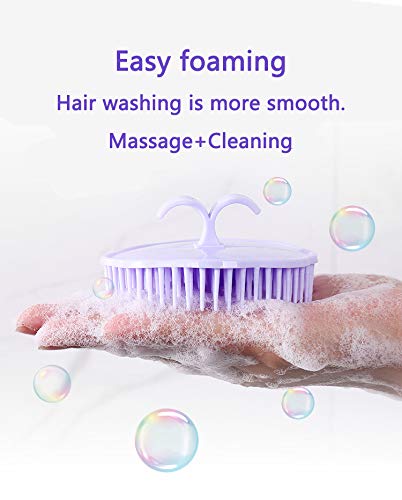 Hair Scalp Brush Dandruff Cleaning Brush Shower Scalp Shampoo Brush Scalp Massager Pack of 4 (Orange and Violet)