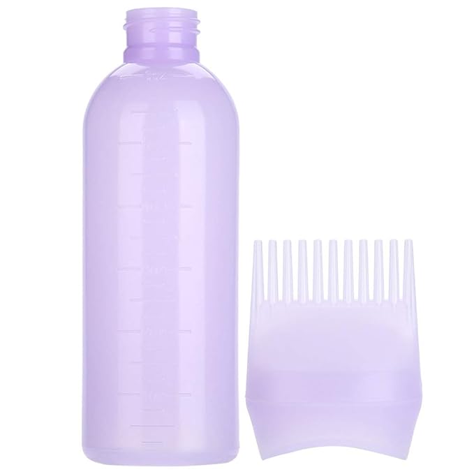 Yinhing Hair Dyeing Bottle, Hair Color Applicator Bottle, 3 Colors Hair Dyeing Bottle Brush Shampoo Hair Color Oil Comb Applicator Tool for Salon Home Supplies (Blue)