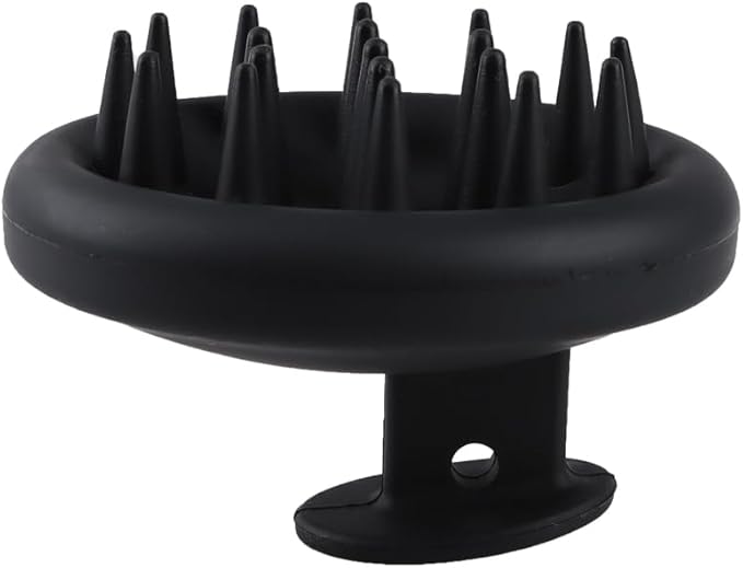 Silicone Scalp Massager Shampoo Brush Scrubber with Soft Bristles Exfoliator for Shower Dandruff Removal Wet Dry Hair Growth and Care Black