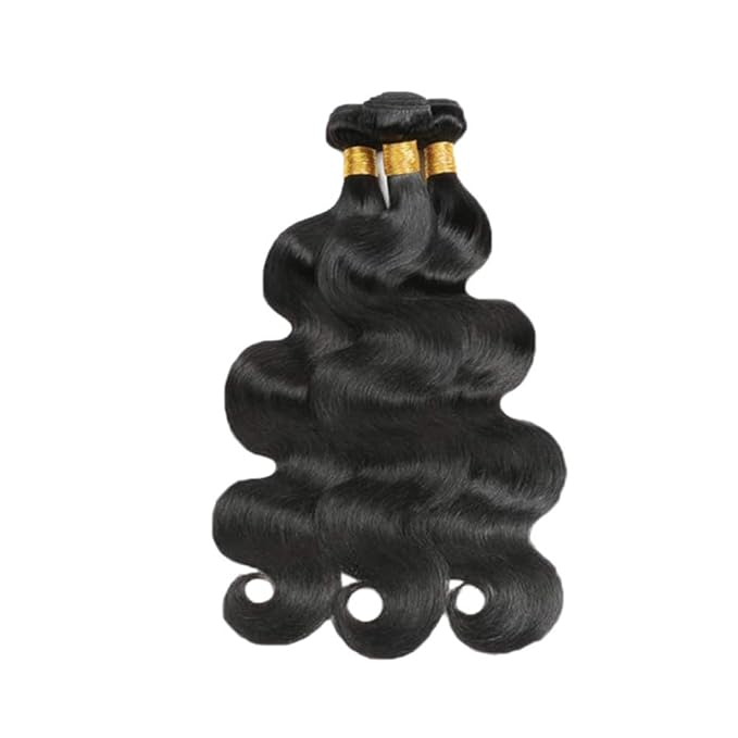 Body Wave Bundles Human Hair Color 1B Bundle Niegmeag Unprocessed Brazilian Virgin Remy Hair 3 Bundles 26 26 26 Inch Double Weft Soft and Silky Natural Black Body Wave Bundle Hair Weave