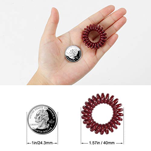 TailaiMei 30 Pcs Hair Spiral, TailaiMei No Crease Coil Hair Ties, Phone Cord Hair Ties for Thick Hair - Women Ponytail Holder Elastics(10 Color)
