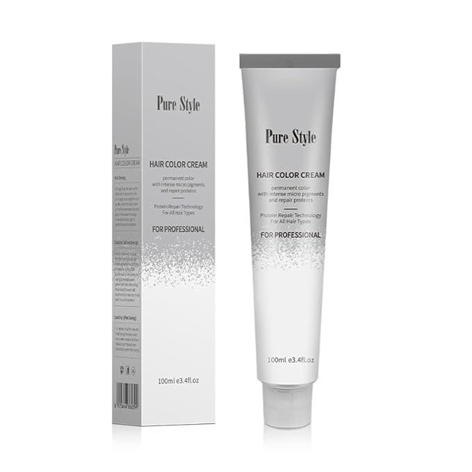 PureStyle 100g Professional Permanent Hair Color Dye Cream Ammonia Free, Long Lasting Orange Color, Natural Shine, For All Hair Types Easy At Home Application (0/43 Orange)