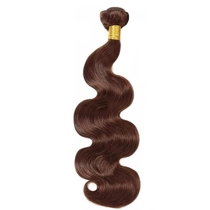30 Inch Brown Bundles Human Hair Color 4 Body Wave Bundles Niegmeag Brazilian Virgin Soft and Silky Remy Hair Extensions Dark Brown Body Wave Bundle 100g