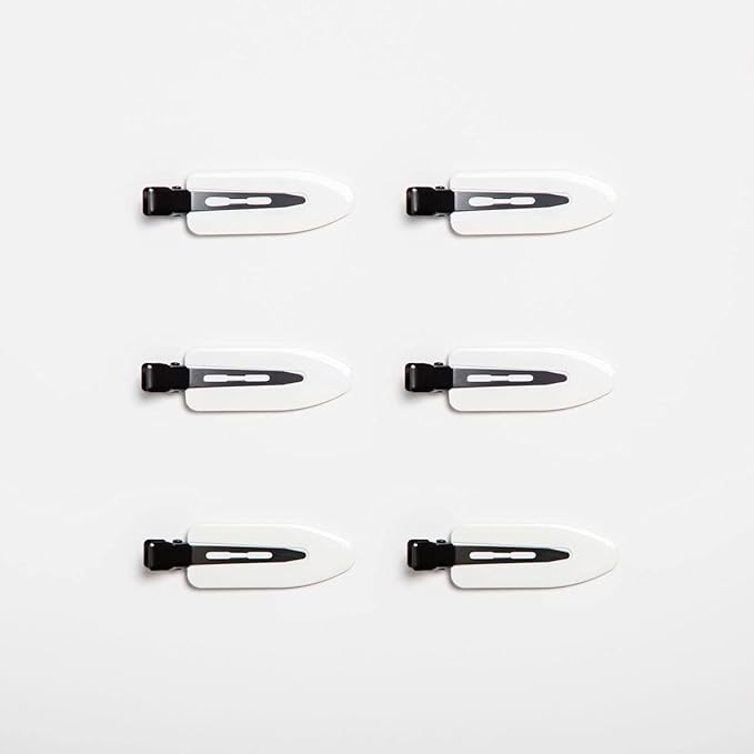Creaseless No Bend Hair Clips (White/Black)