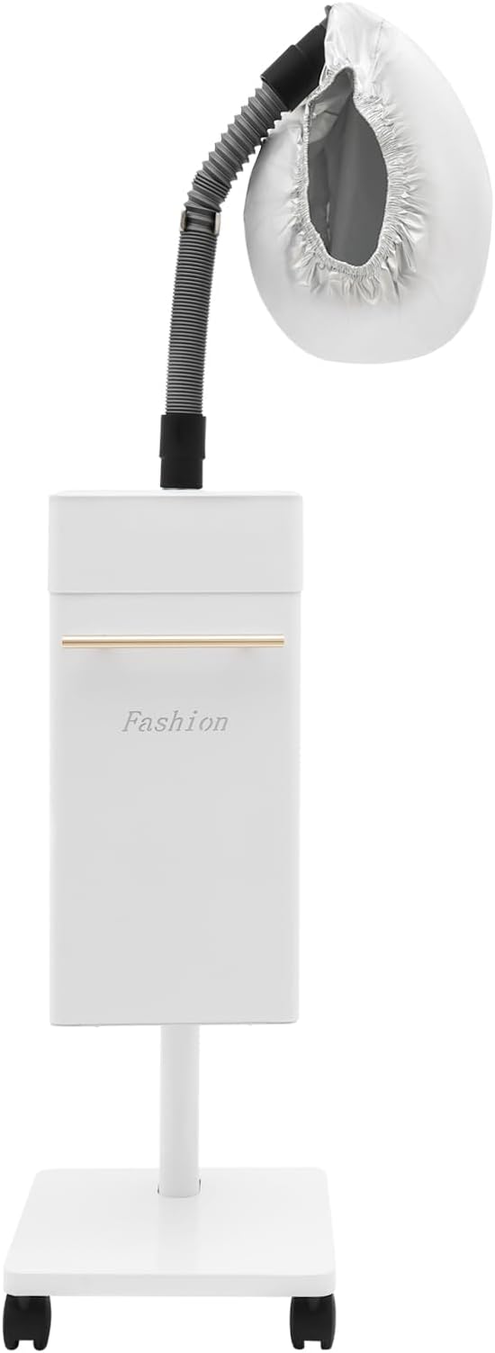 Nano Hair Steamer for Salon Freestanding Ozone Micro Mist Hair Steamer with Steam Cap and Hose Attachment Professional Hair Steaming Machine Color Processor Beauty Salon SPA Scalp Care Equipment