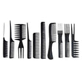 10PCS Black Hair Combs Set for Hairdressing, Cutting & Styling - For Women, Men & Kids