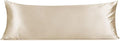 INFIIXSO Body Pillow Cover with Zipper, Luxury Mulberry Silk Body Pillow Case 20x54 Inches, Ultra Smooth and Soft Cooling Long Pillowcase, Gift for Women, Men(Beige)