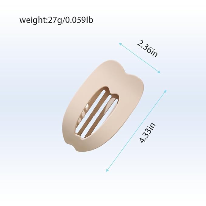 Flat Hair Clips for Women 4Pcs Matte Flat Claw Clips Strong Styling Large Hair Clips for Thick Hair and Fine Hair Strong Hold No Slip Grip Hair Claw Clips French Duckbill Hair Clip (Neutral Colors)