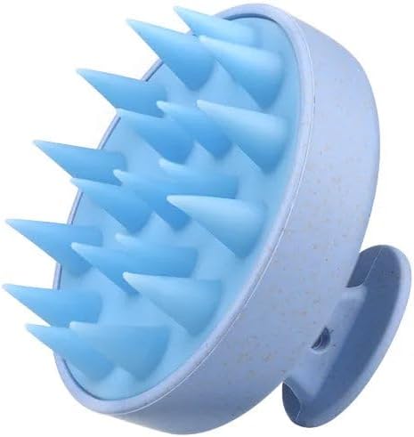 Silicone Scalp Massager for Hair Growth – Shampoo Brush for Shower, Dandruff & Dry Scalp Relief – Soft Silicone Hair Scrubber Lake-Blue