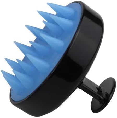 Silicone Scalp Massager for Hair Growth – Shampoo Brush for Shower, Dandruff & Dry Scalp Relief – Soft Silicone Hair Scrubber Black-Blue