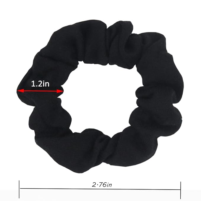 Cotton Hair Scrunchies Single Jersey Solid Color Ponytail Holders Elastic Hair Ties for Women Accessories (Coffee)