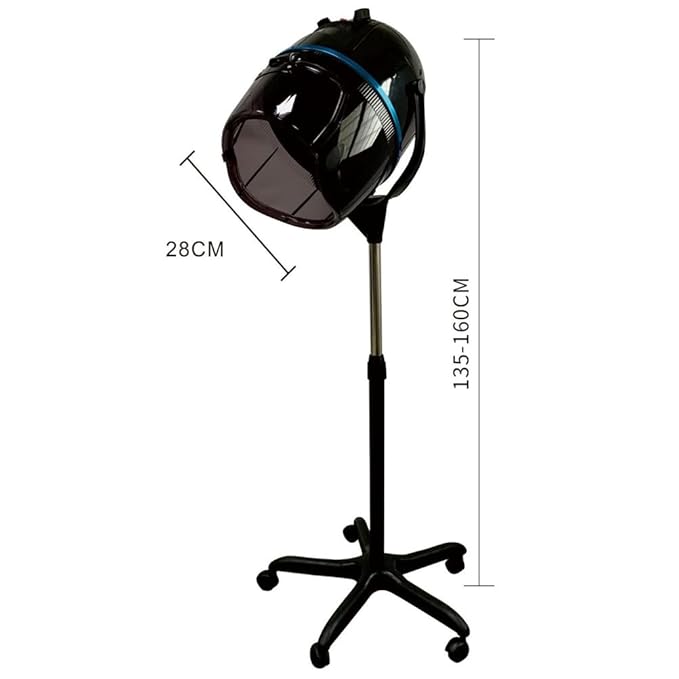 Black,A,Adjustable Hooded Floor Hair Bonnet Dryer, Machine Standing Steamer W/Wheels for Salon Home Sp Professional Hair Salon Equipment