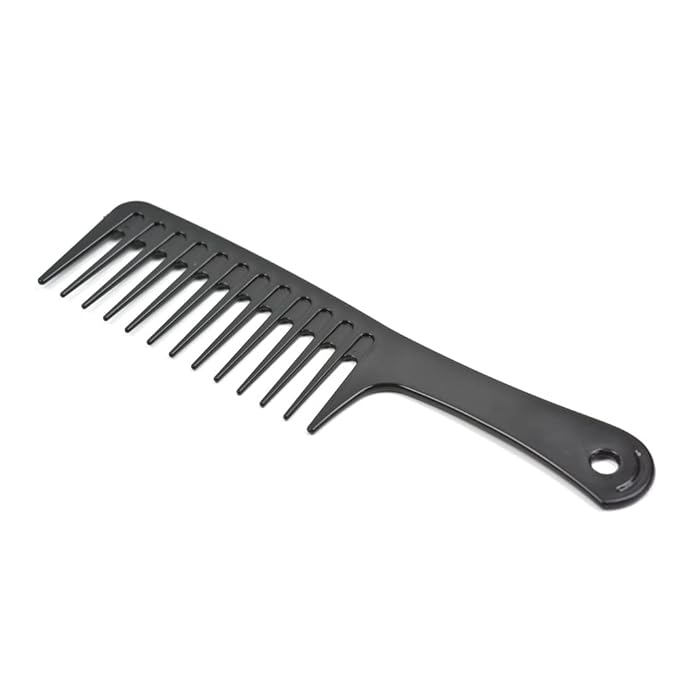 4 Pcs Wide Tooth Combs for Disentangling and Styling Long, Curly Hair (Black)