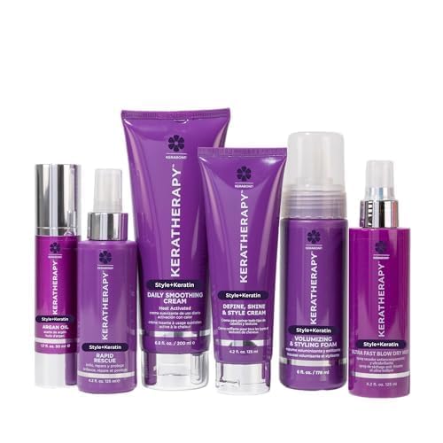 KERATHERAPY Daily Smoothing Cream, 6.8 fl. oz., 200 ml - Keratin Infused Smoothing Cream for Blowouts with Collagen, Jojoba Oil, Wheat & Argan Oil
