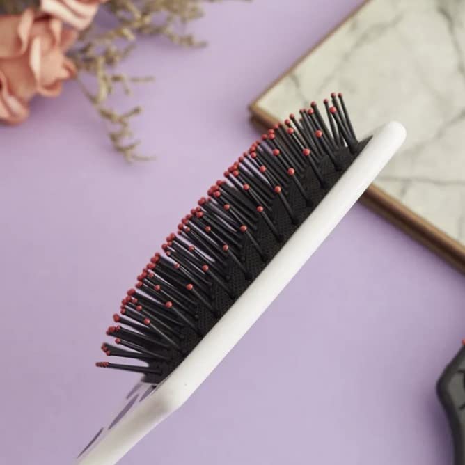 The Cheetah Pro Detangler Brush by BeaverStrong, Large Size TPR Hair Brush with Air Cushion, Nylon Ball Tips and Easy Grip (Black)