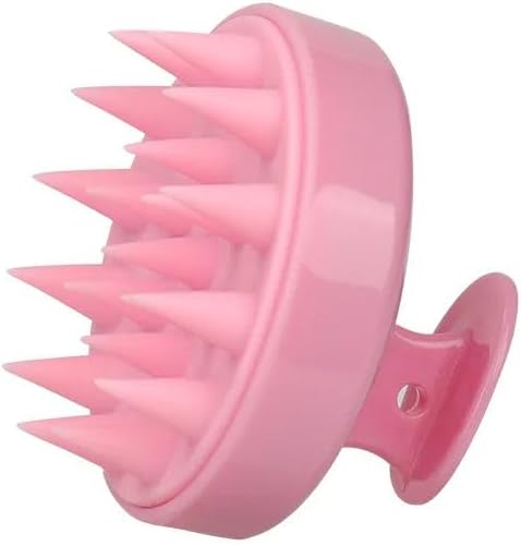 Silicone Scalp Massager for Hair Growth – Shampoo Brush for Shower, Dandruff & Dry Scalp Relief – Soft Silicone Hair Scrubber Pink