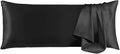 THXSILK 100% Pure Mulberry Silk Pillowcase for Hair and Skin - Natural Mulberry Silk Dual Sides, Silk Body Pillow Case with Hidden Zipper, 1pc, Body Size 20"x54", Black