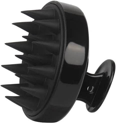 Silicone Scalp Massager for Hair Growth – Shampoo Brush for Shower, Dandruff & Dry Scalp Relief – Soft Silicone Hair Scrubber Black