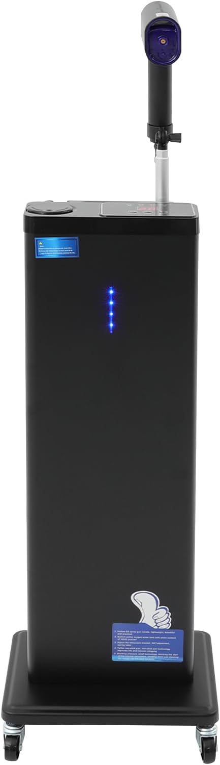 Nano Mist Hair Steamer with Negative Ion & Blue Light, 1300W Professional Standing Hair Steamer Machine for Deep Conditioning, 9 Steam Levels & 800ml Tank, Rolling Hair Care Steamer for Salon & Home