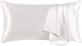 THXSILK Set of 2 100% Mulberry Silk Pillowcase for Hair and Skin Health, Soft Breathable and Smooth Pillowcases with Hidden Zipper, Both Sides Premium Silk, California King 20"x40", Pearl White