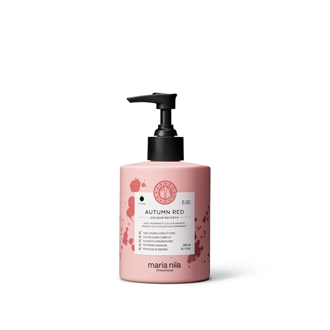Maria Nila Color Refresh Autumn Red, 10.1 Fl Oz / 300 ml, Red Color Bomb, Semi-Permanent Pigments, 100% Vegan & Sulfate/Paraben free