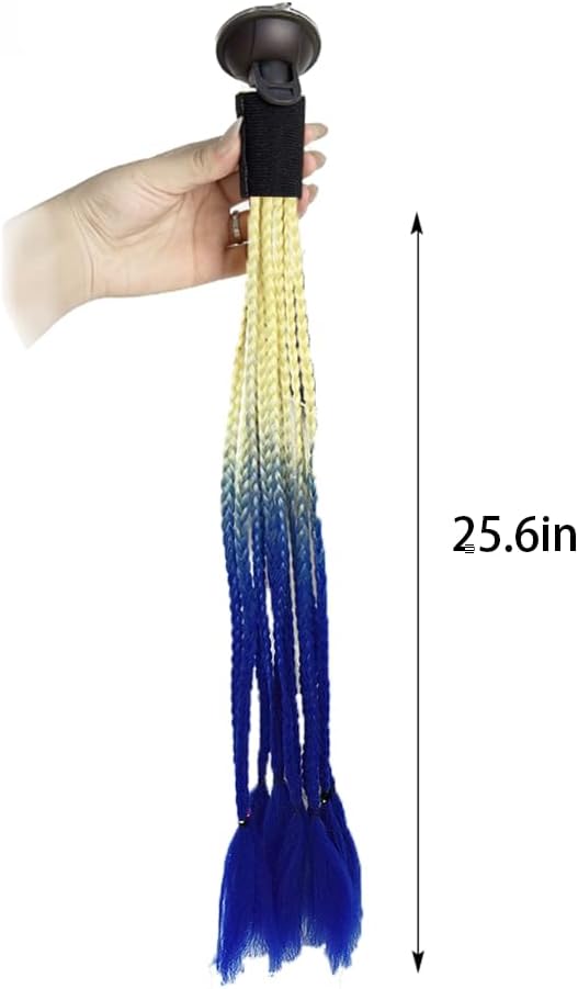 Vibrant Multi-Color Braided Helmet Decoration - Durable Silicone Suction Cups, Easy Install, DIY Styles