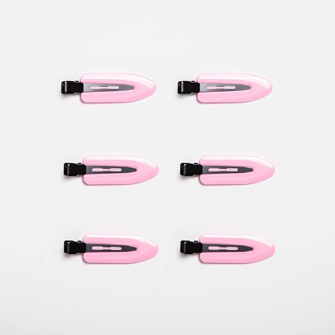 Creaseless No Bend Hair Clips (Pink/Black)