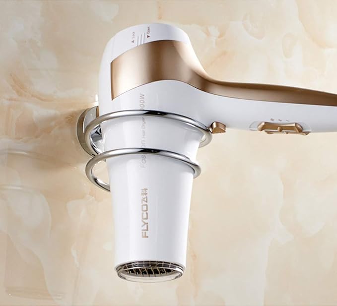 Hair Dryer Holder Hair Dryer Rack Stainless Steel Hair Care Tools Holder Wall Mount Chrome Finished for Bathroom, Bedroom, Barbershop