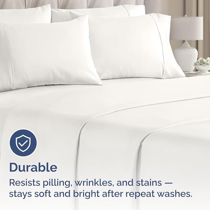 Queen Pillow Cases - 4 Pack - Super Soft Pillowcase Covers - Envelope Enclosure - Hotel Quality Pillow Protectors - Wrinkle Free, Fade & Stain Resistant - Machine Washable - 20" x 30" (Antique White)