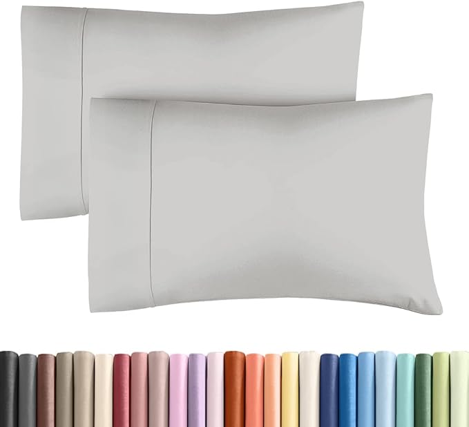 King Pillow Cases - 2 Pack - Super Soft Pillowcase Covers - Envelope Enclosure - Hotel Quality Pillow Protectors - Wrinkle Free, Shrink & Stain Resistant - Machine Washable - 20" x 40" (French Grey)