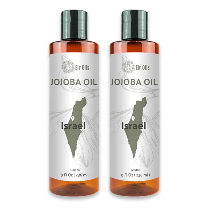 Jojoba Oil - Direct from EIR Oils' Farm in Israel - 100% Pure Carrier Oil for Hair, Face, and Skin - Hand-Picked, Cold-Pressed Carrier Oil (16oz)