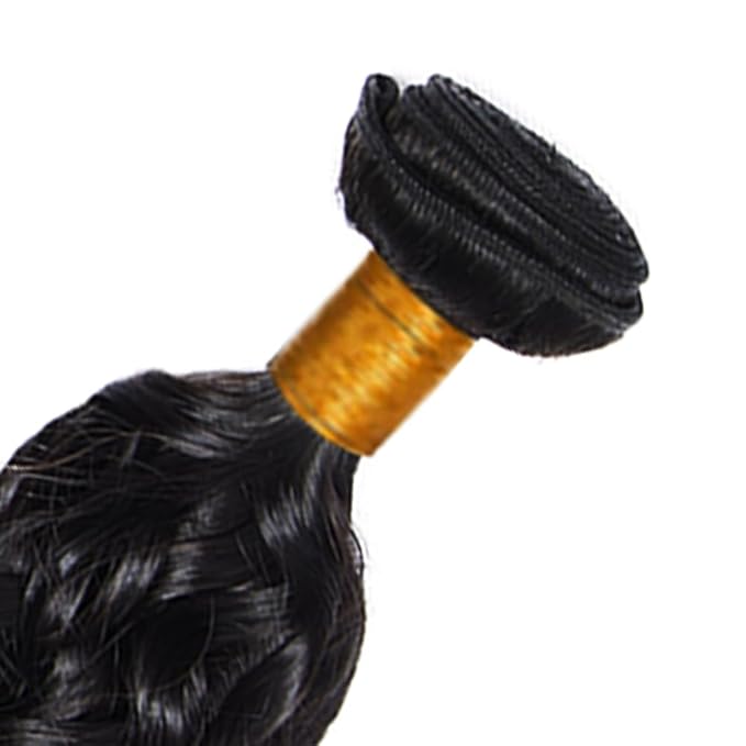 Bundles Human Hair Natural Black Water Wave Bundles 24 Inch Niegmeag Brazilian Virgin Remy Hair Extensions Double Weft Color 1B Wet and Wavy Bundle Hair Weave