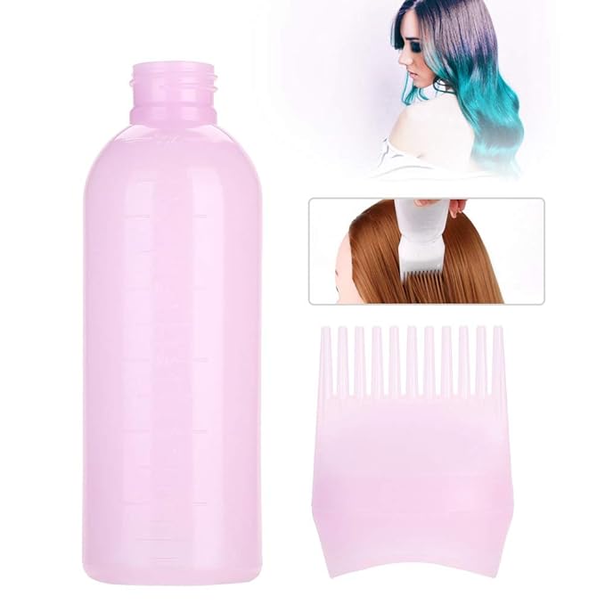 Yinhing Hair Dyeing Bottle, Hair Color Applicator Bottle, 3 Colors Hair Dyeing Bottle Brush Shampoo Hair Color Oil Comb Applicator Tool for Salon Home Supplies ()
