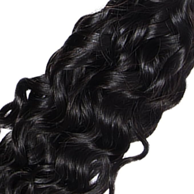 32 Inch Water Wave Bundles Natural Black Human Hair Bundles Unprocessed Brazilian Virgin Remy Hair Extensions Niegmeag Double Weft Hair Weave 100g/Pc