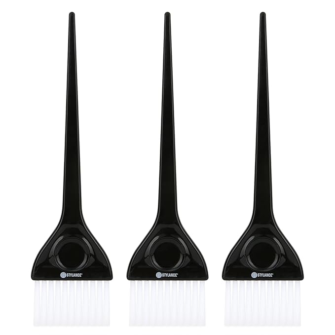 3 Pieces Hair Color Brush Kit, Balayage Tint Brush, Soft Deying Bristles for Salon & DIY Hair Coloring (Type C)