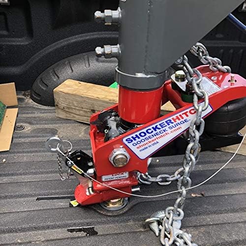 Shocker 30K Gooseneck Surge Air Hitch & Shift Lock Coupler for 2-5/16" Ball, 4" Round Blank No Pin
