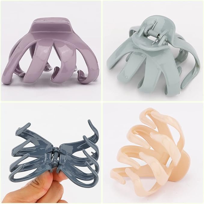Claw Clips for Thick Hair 5Pcs, Large Hair Clips for Women, Octopus Hair Clips, Strong Grip Jumbo Jaw Clips, Girls Hair Styling Accessories, 3.15"