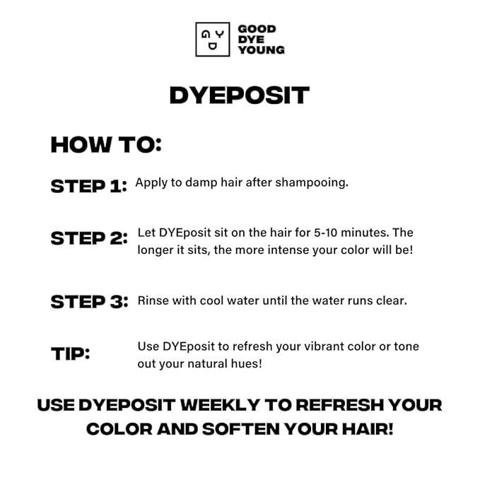 Good Dye Young Color Depositing Mask, DYEposit Color Depositing Conditioner, Toning Treatment, Tone & Enhance Color-Treated Hair - Semi Permanent Hair Dye, Vegan and Cruelty-Free (Platinum) 4 fl oz