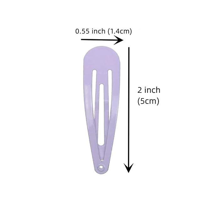 40 Pcs 2 Inch colorful Metal Snap Hair Clips No Slip Hair Barrettes For Women Hair Accessories(Purple)