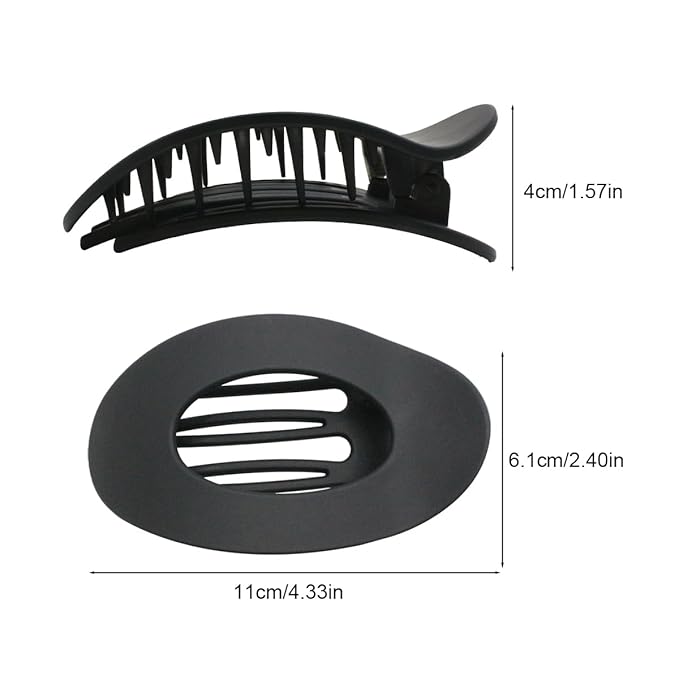 Flat Hair Claw Clips for Women,Matte Medium Hair Clips for Thick & Thin Hair- Comfortable Everyday Use for Office, Yoga, Party & Casual Styling (4PCS E)