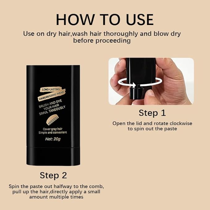2Pack Safe and Convenient Comb Hair Dye, Portable Hair Dye Comb For Gray Hair Coverage, Waterproof and Sweat-Proof, 2 in 1 Instant Dye, for Women & Men (BROWNISH BLACK)